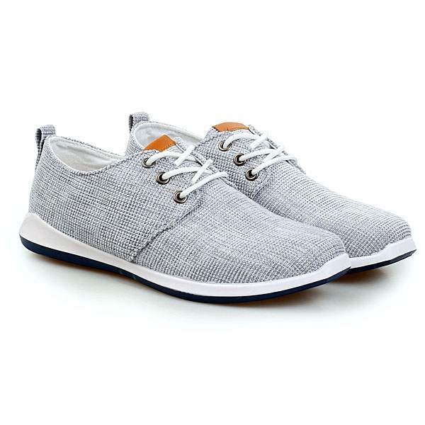 Chaussures Homme Toile Casual Summer Sport Confort lacets Gris clair